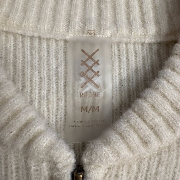 Rhone women's Westside Full Zip Cardigan Sweater size M medium sand stone ivory - Picture 6 of 12